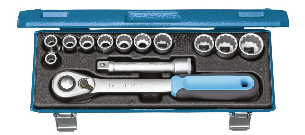 D 19 KMU-20 Juego de llaves de vaso 1/2", 13 piezas, perfil UD 10-24 mm