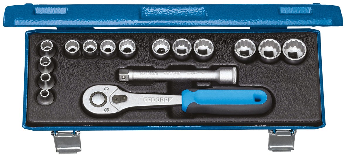 D 30 JMU-10 Juego de llaves de vaso 3/8" 16 piezas UD 6-19 mm