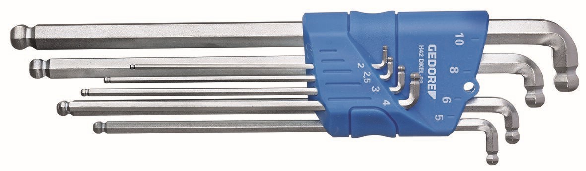 H 42 DKEL-88 Juego de llaves de vaso hexagonal para tornillos en el hexágono, extra largos, con doble extremo de bola