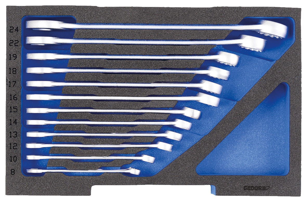 1100 CT1-7 Juego de llaves combinadas en 1/2 módulo de L-BOXX® 136, 12 piezas