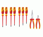 S 1100 W-002 VDE Alicates/Desatornilladores-VDE surtido para tarjeta de herramientas ET-1100 W, 9 piezas