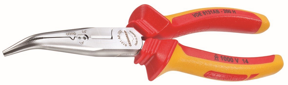 VDE 8131 AB-200 H Alicate multifunción VDE 200 mm aislamiento por funda angulado,