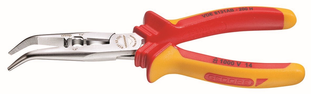 VDE 8131 AB-200 H Alicate multifunción VDE 200 mm aislamiento por funda angulado,