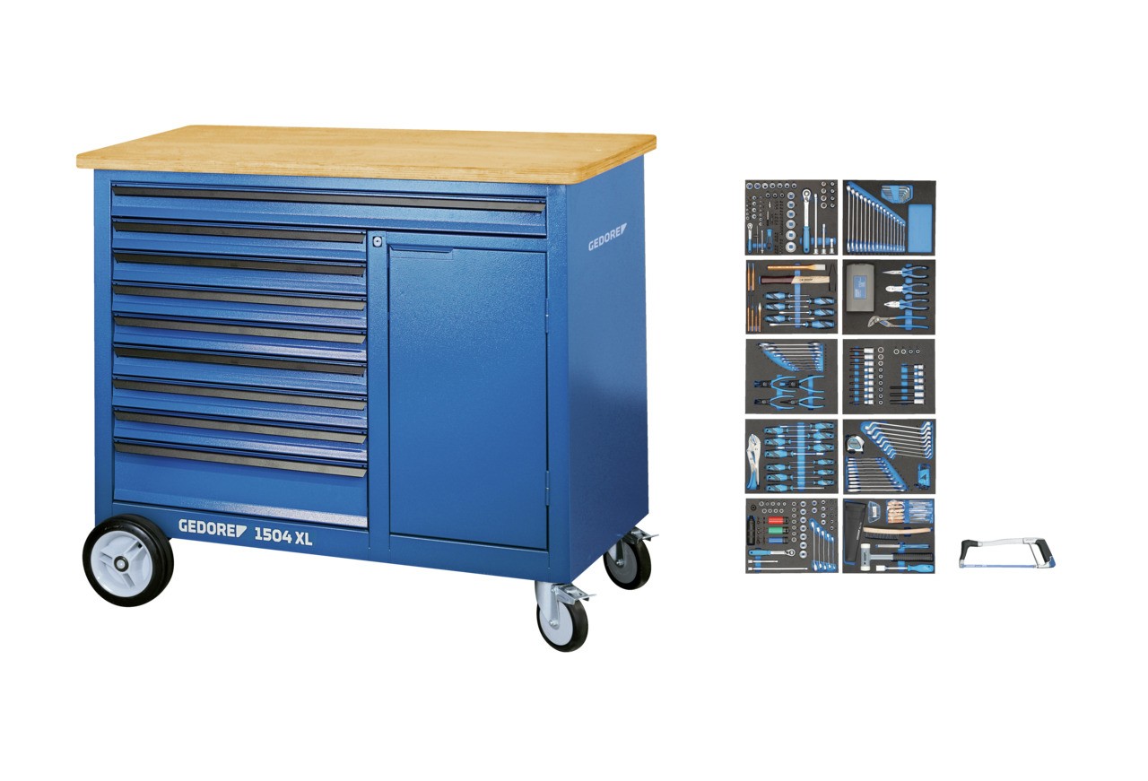 1504 XL-TS-308 Banco de trabajo con ruedas con surtido