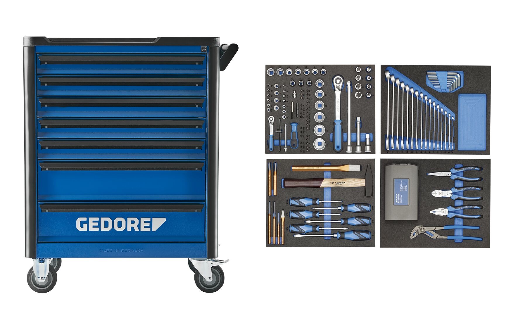 WHL-L-TS-147 carro portaherramientas para el Workster con un surtido de herramientas de 147 piezas.