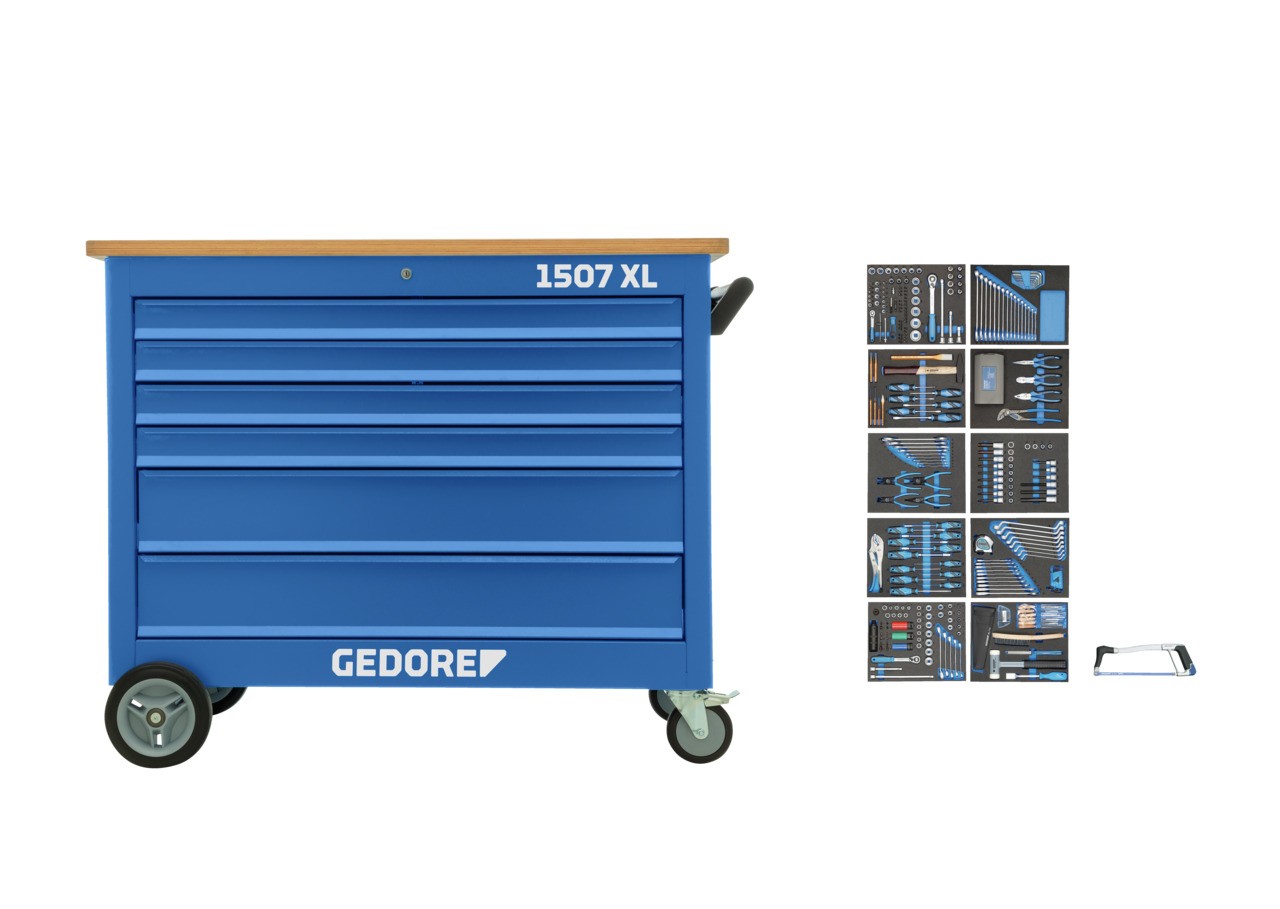 1507 XL-TS-308 Banco de trabajo con ruedas con surtido
