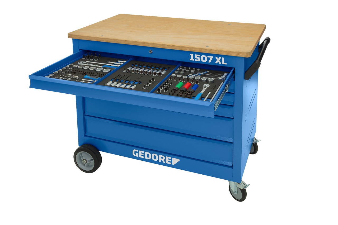 1507 XL 40200 Banco de trabajo con ruedas con 6 Cajones