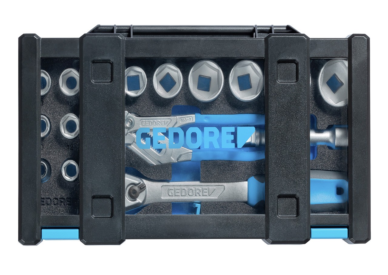 19 DMU 183 Juego de llaves de vaso con llave de alicates