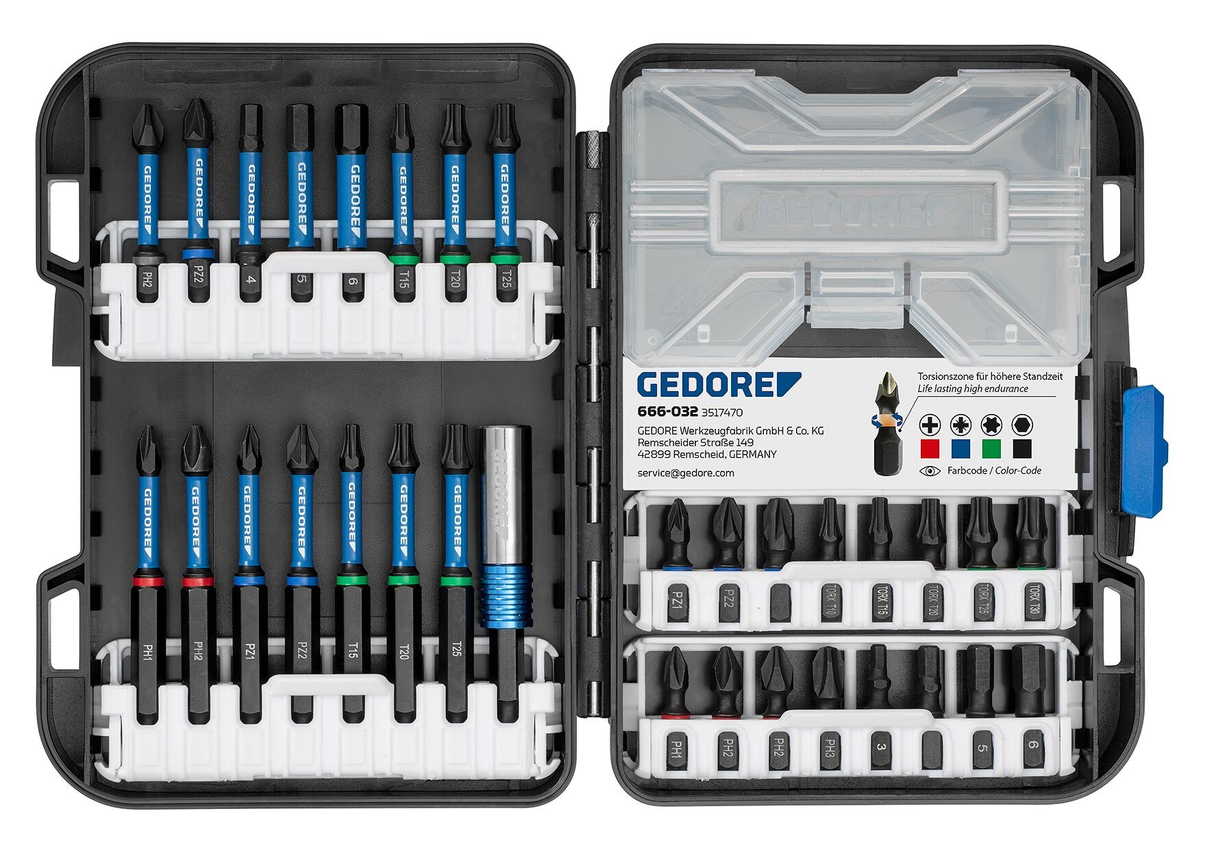 666-032 Caja de puntas de torsión 32 piezas