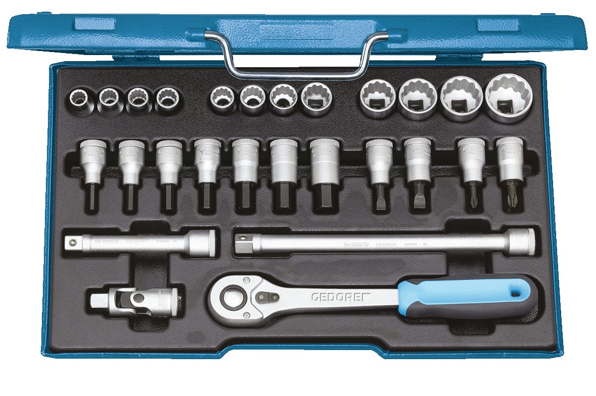 D 19 IMU-10 Juego de llaves de vaso 1/2", 27 piezas, perfil UD 10-30 mm