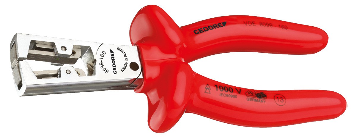 VDE 8099-160 Alicate pelacables VDE STRIP-FIX con aislamiento por inmersión 160 mm
