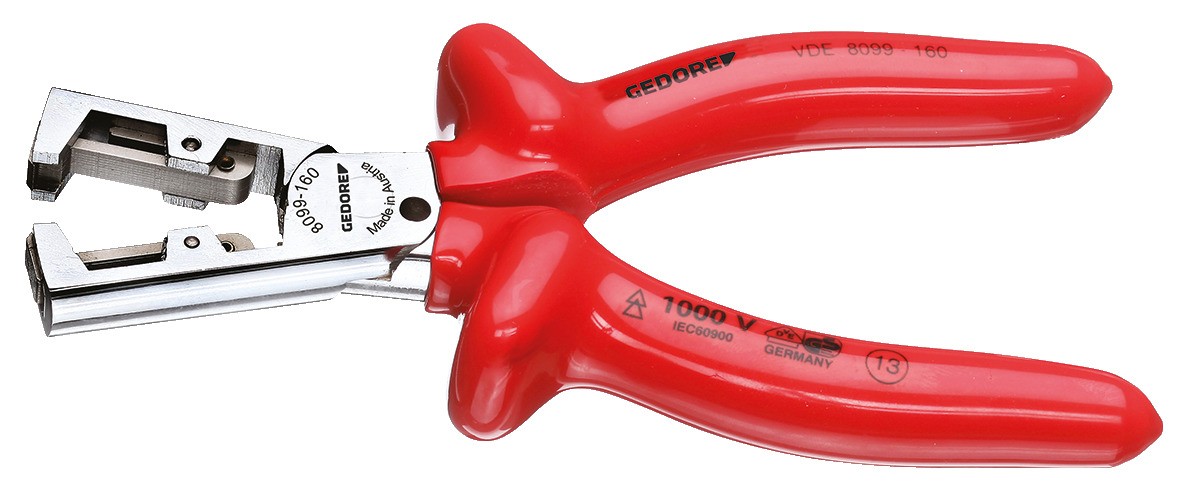 VDE 8099-160 Alicate pelacables VDE STRIP-FIX con aislamiento por inmersión 160 mm