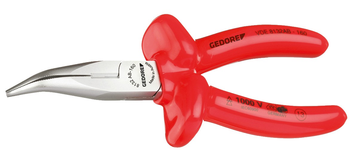 VDE 8132 AB-160 Alicate de punta redonda VDE con aislamiento por inmersión 160 mm