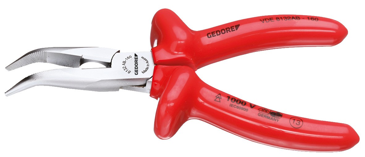 VDE 8132 AB-160 Alicate de punta redonda VDE con aislamiento por inmersión 160 mm