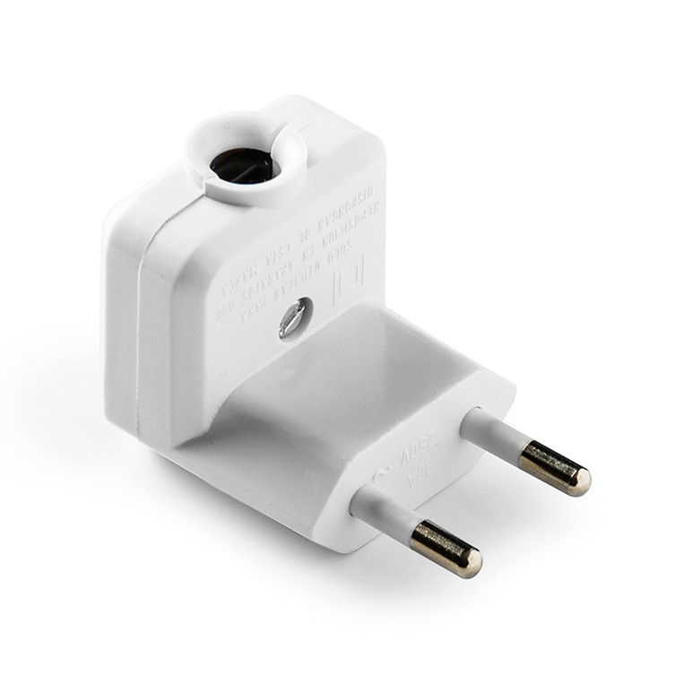 1003 | Clavija móvil 10A salida lateral sin toma de tierra