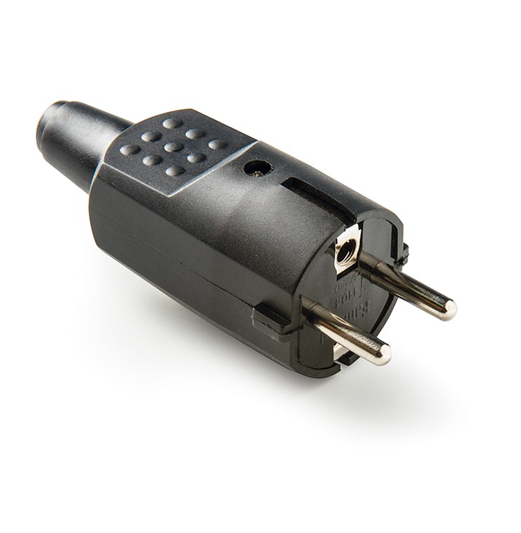 1104 | Clavija móvil PVC goma 16A con doble sistema de toma de tierra