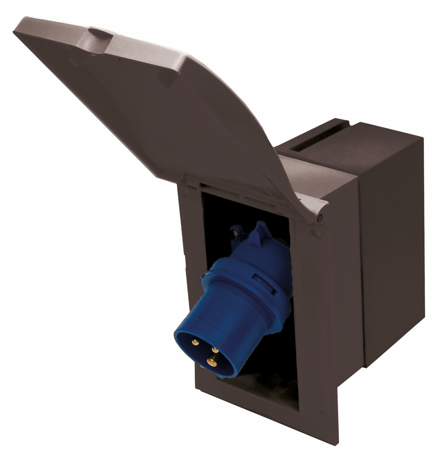 13365 | Clavija empotrable basculante3P 16A + Interruptor diferencial IP44