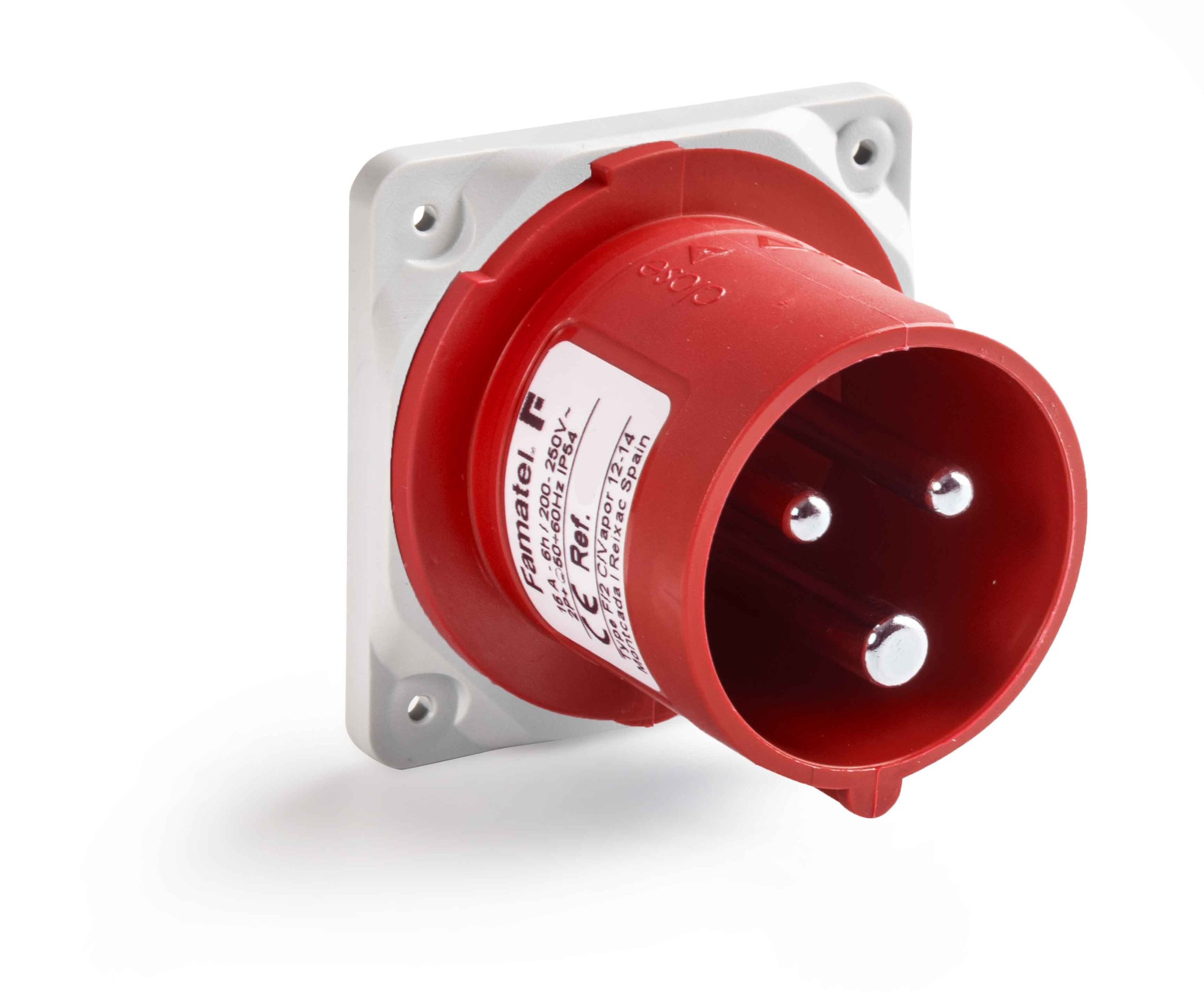 13733 | Clavija empotrar salida recta 2P+T 16A IP44/54