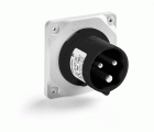 13831 | Clavija empotrar salida recta 3P+T 16A IP44/54