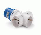13913 | Adaptador clavija industrial 2P+T 16A / 3 tomas Bipasso 10/16A IP20