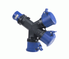 15006 | Adaptador 1 clavija / 3 bases 2P+T 16A IP54