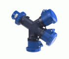 16016 | Adaptador 1 clavija / 3 bases 2P+T 32A IP67