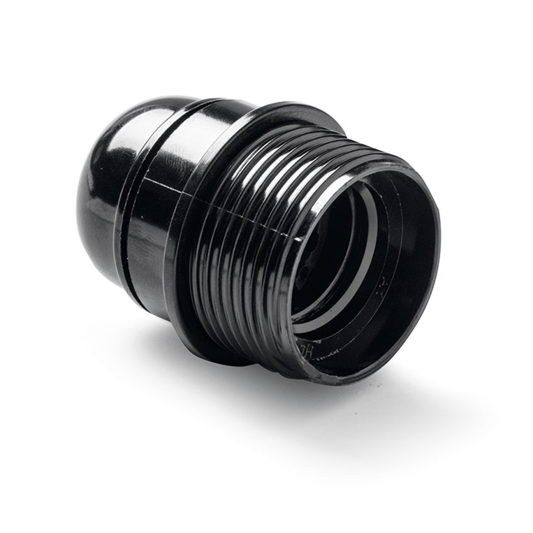 163 | Portalámparas de baquelita roscado con tope E-27