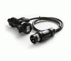17023 | T-Power con cable + clavija 3P 16A + adaptador de 1 toma 3P 16A IP44/54