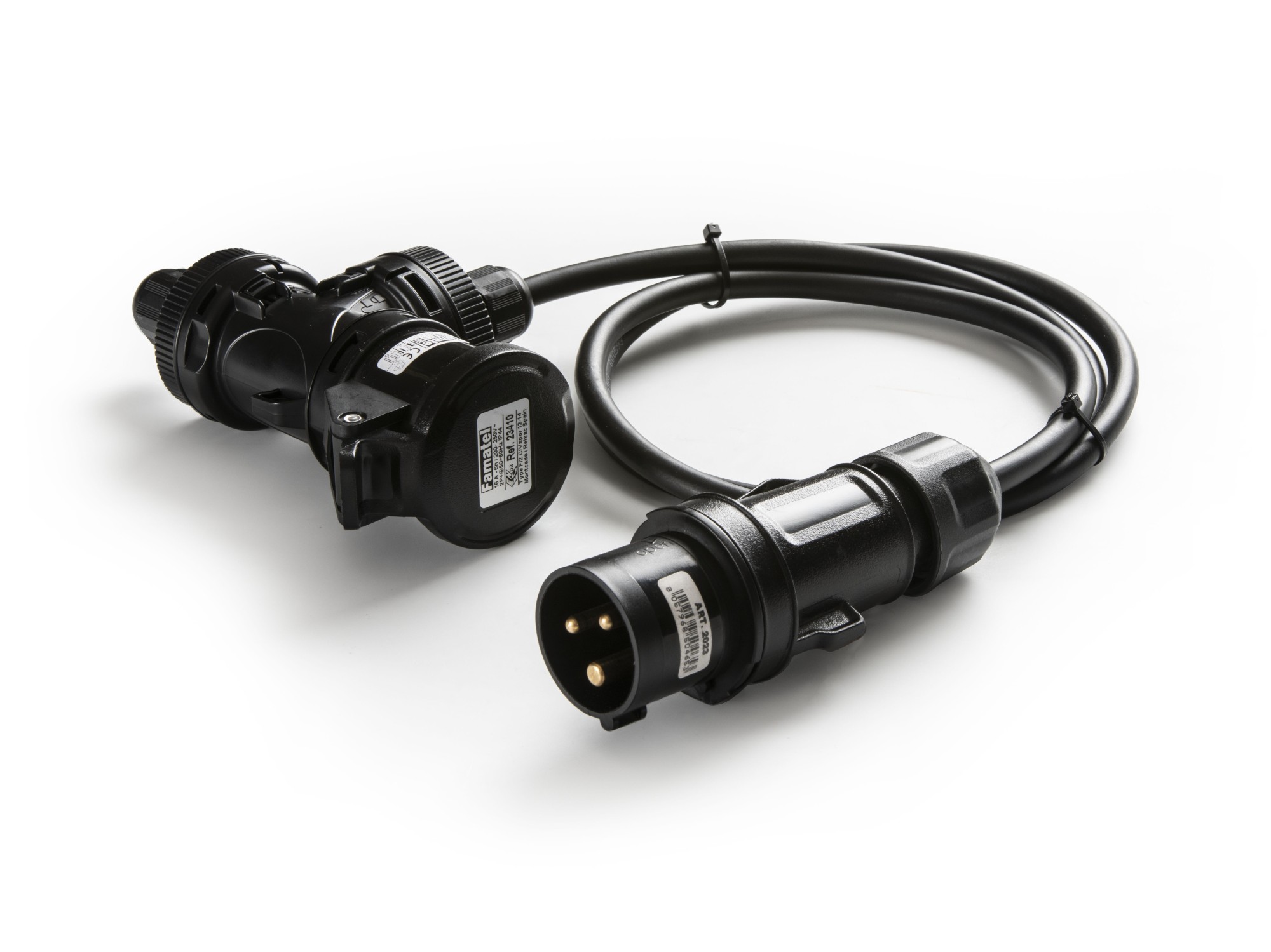 17023 | T-Power con cable + clavija 3P 16A + adaptador de 1 toma 3P 16A IP44/54