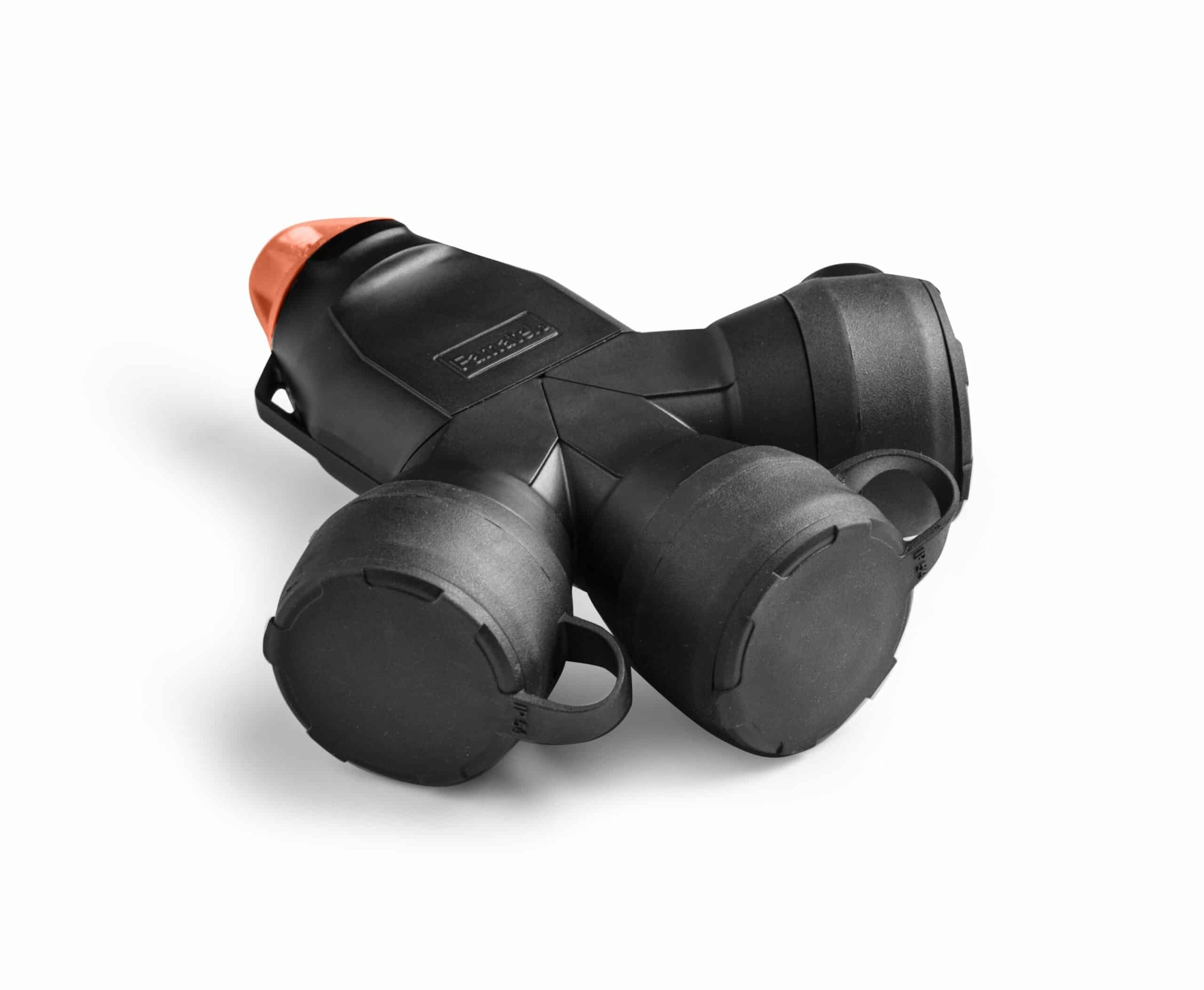 187F | Adaptador triple frances goma, regleta 3P IP54