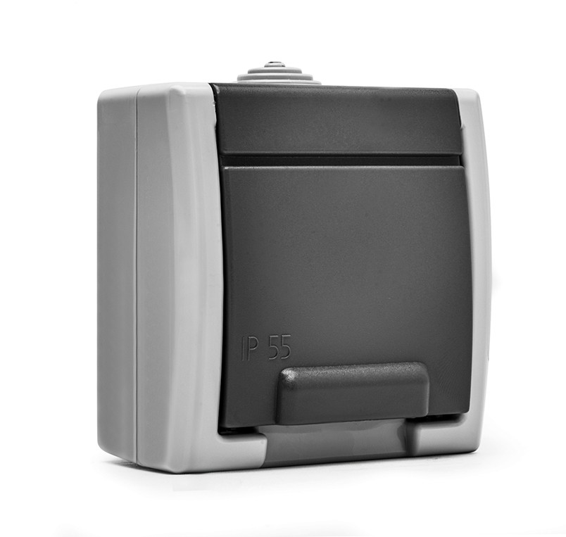 19078 | Base 16A con toma de tierra de superficie estanca IP55