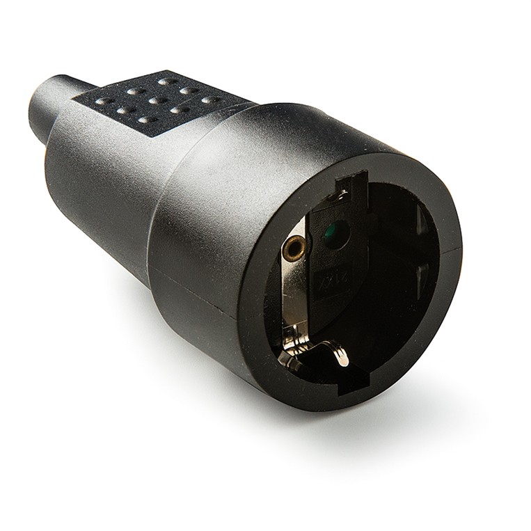 2104 | Base móvil PVC goma 16A con toma de tierra