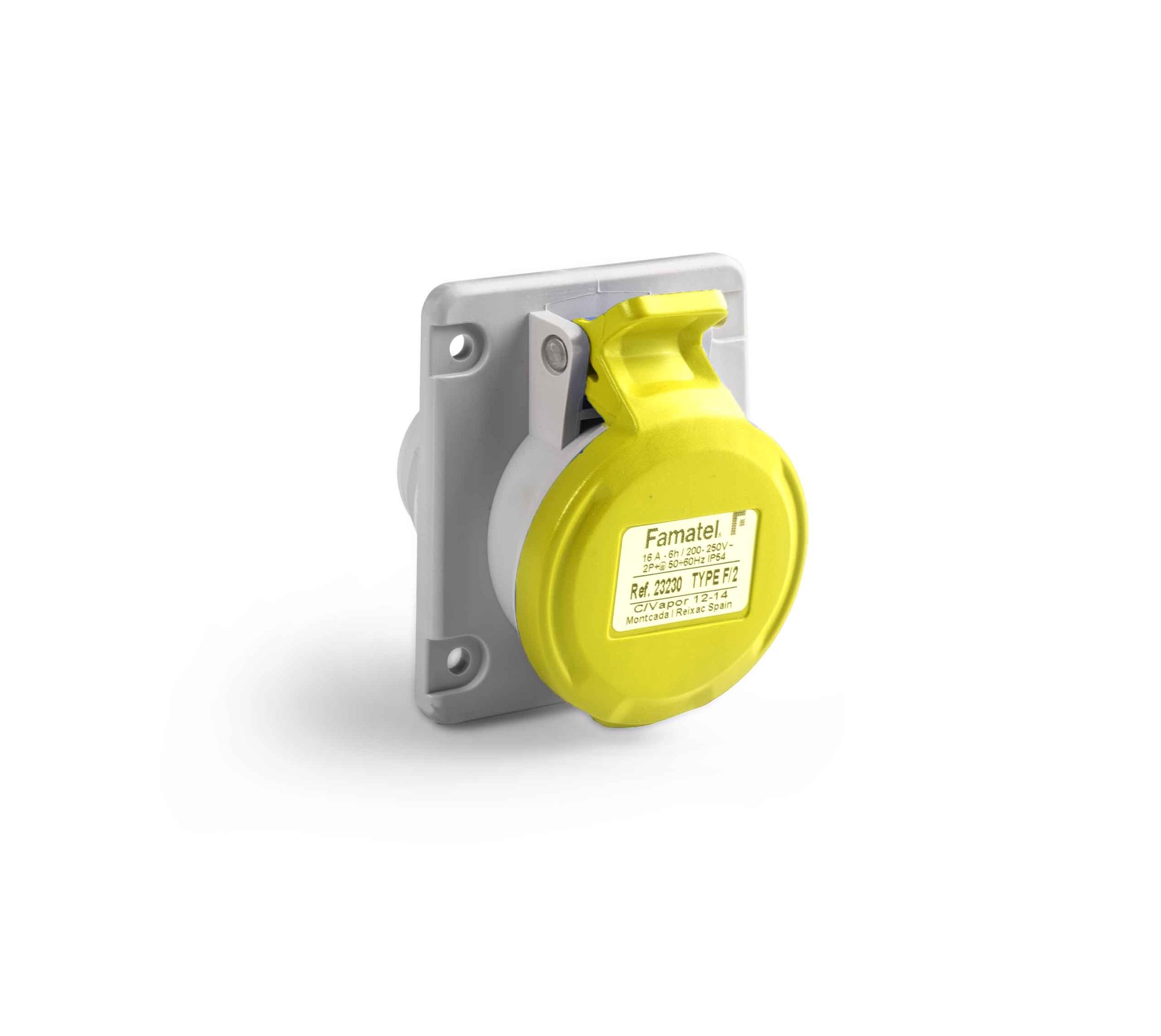 23135 | Base empotrar salida inclinada 10º 3P+N+T 32A IP44/54