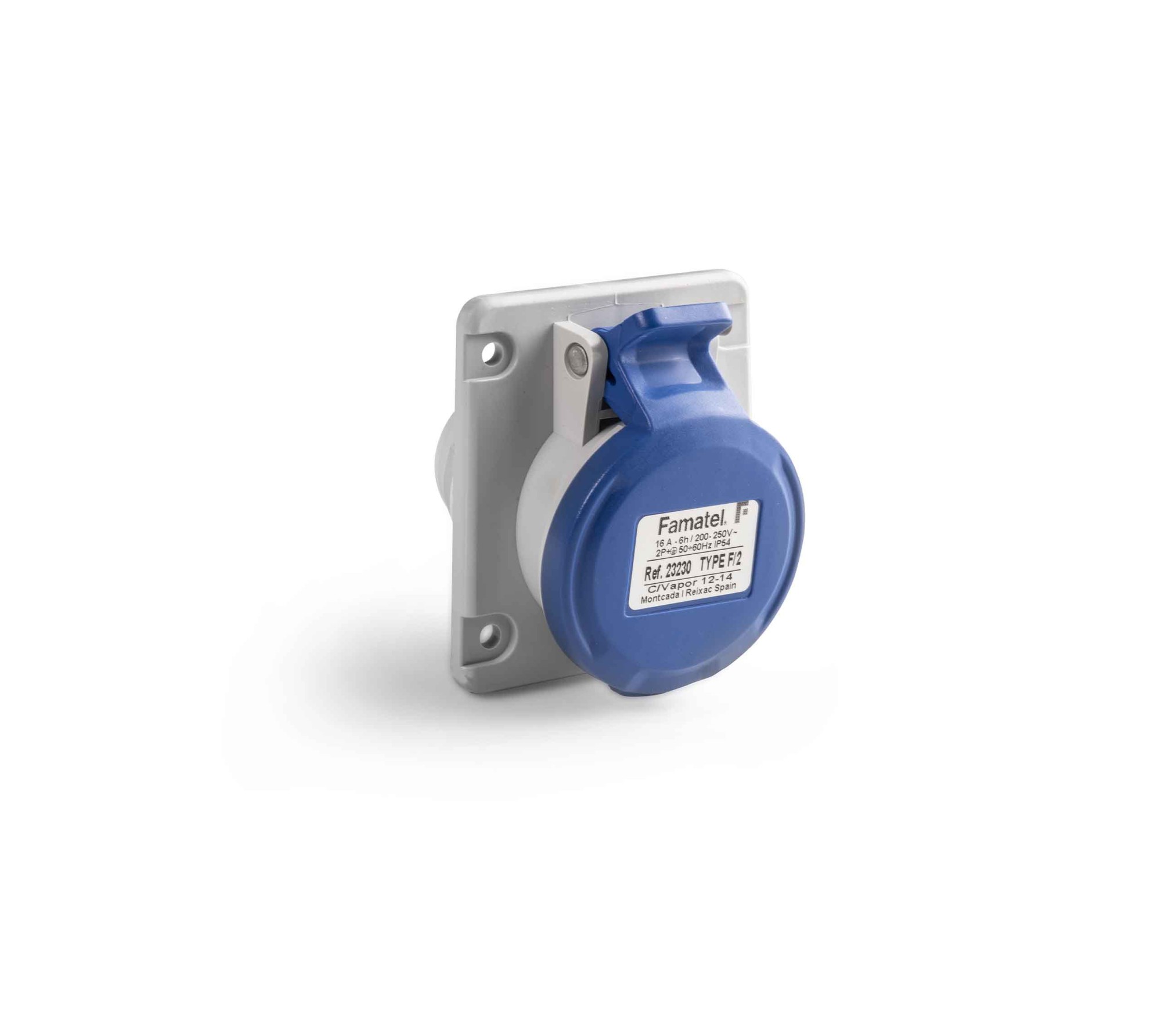 23231 | Base empotrar salida inclinada 10º 3P+T 16A IP44/54