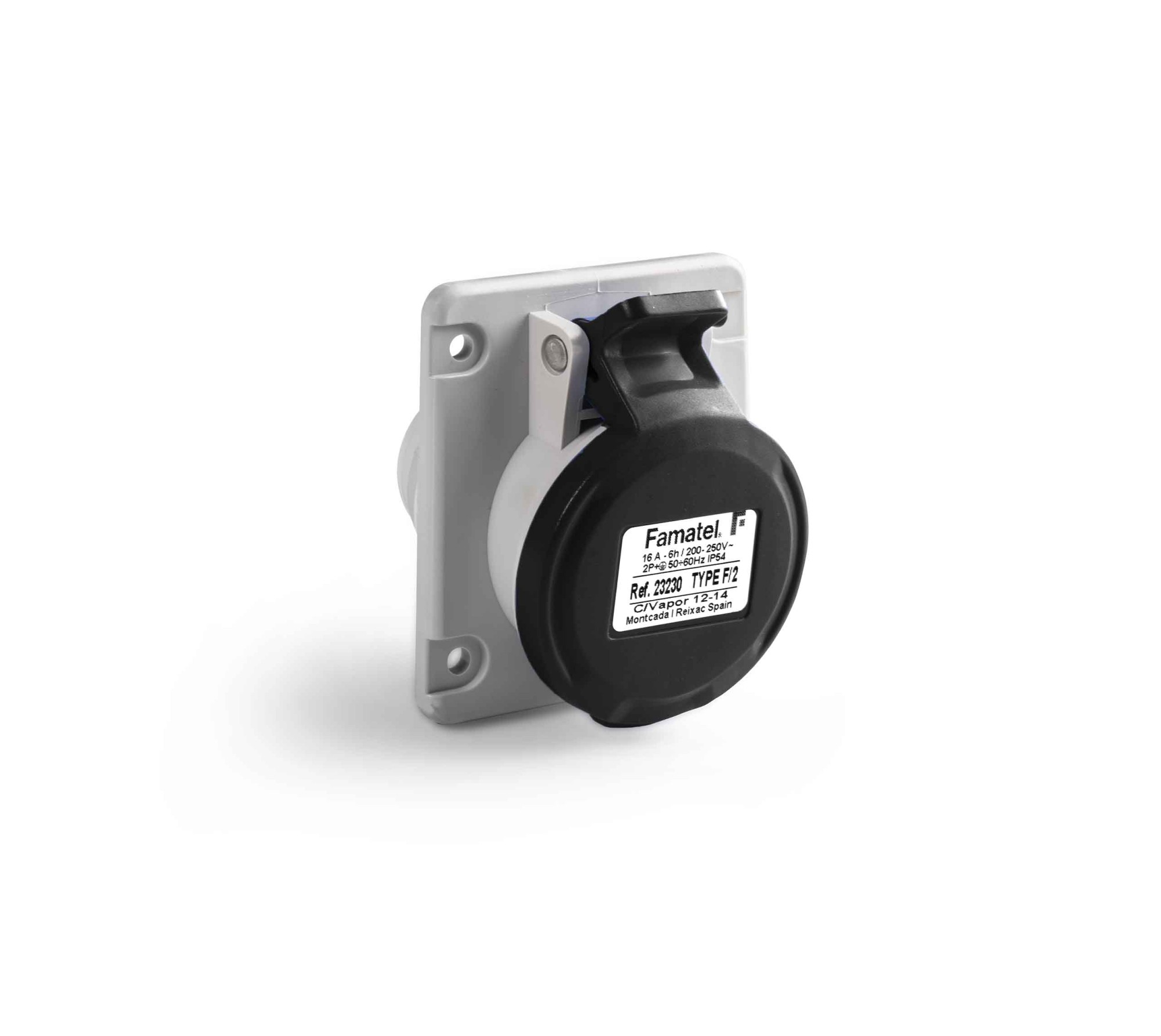 23433 | Base empotrar salida inclinada 10º 3P+N+T 32A IP44/54