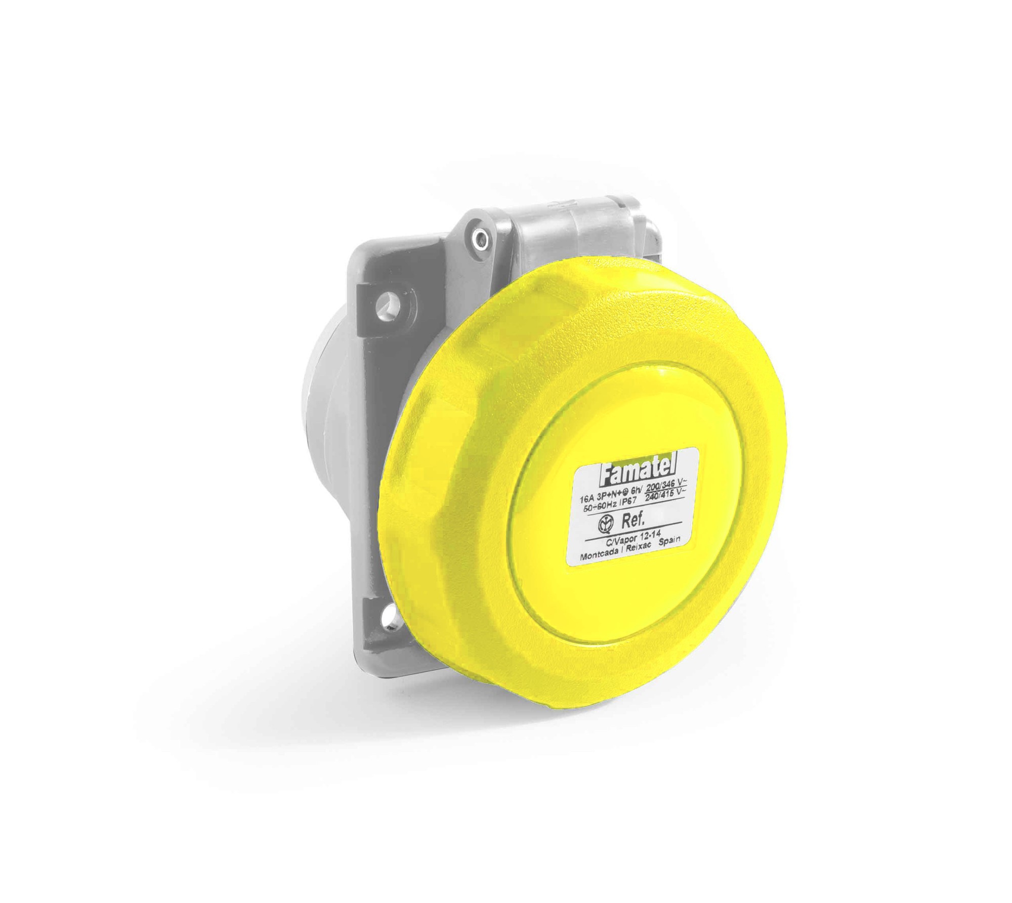 24131 | Base empotrar salida inclinada 10º 3P+T 16A IP66/67