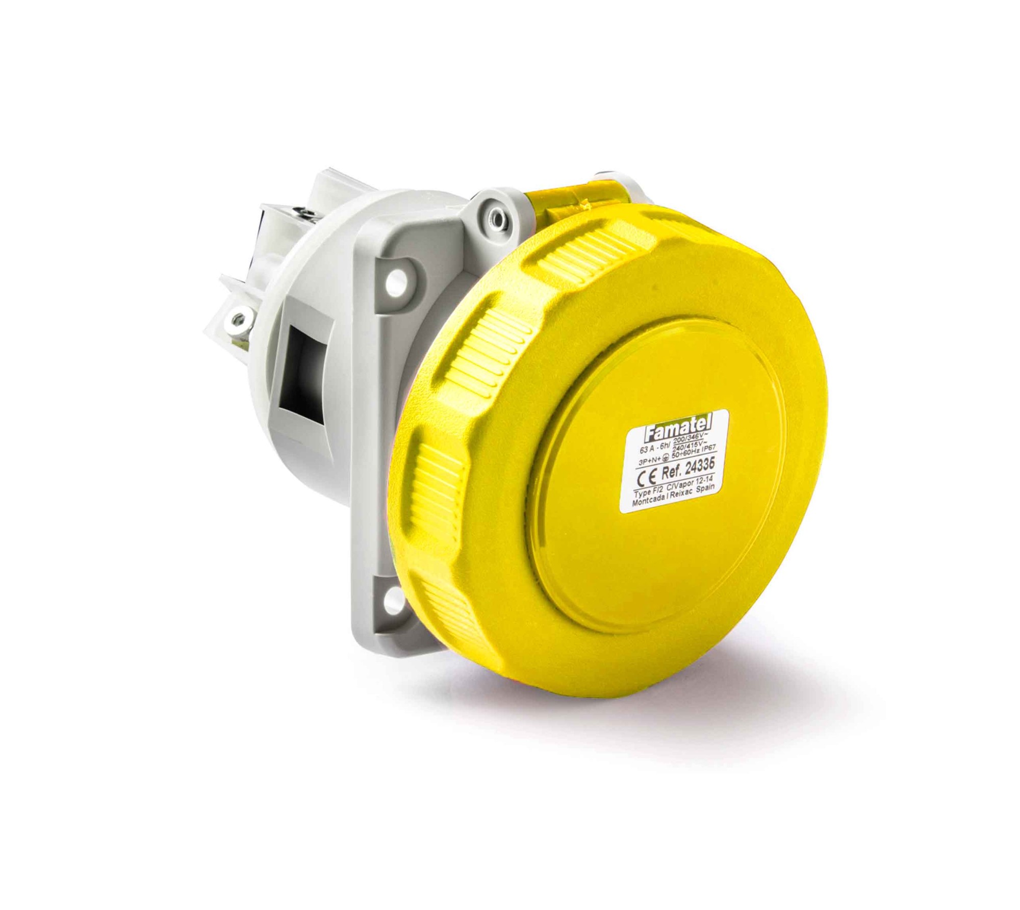 24141 | Base empotrar salida inclinada 10º 3P+N+T 63A IP67