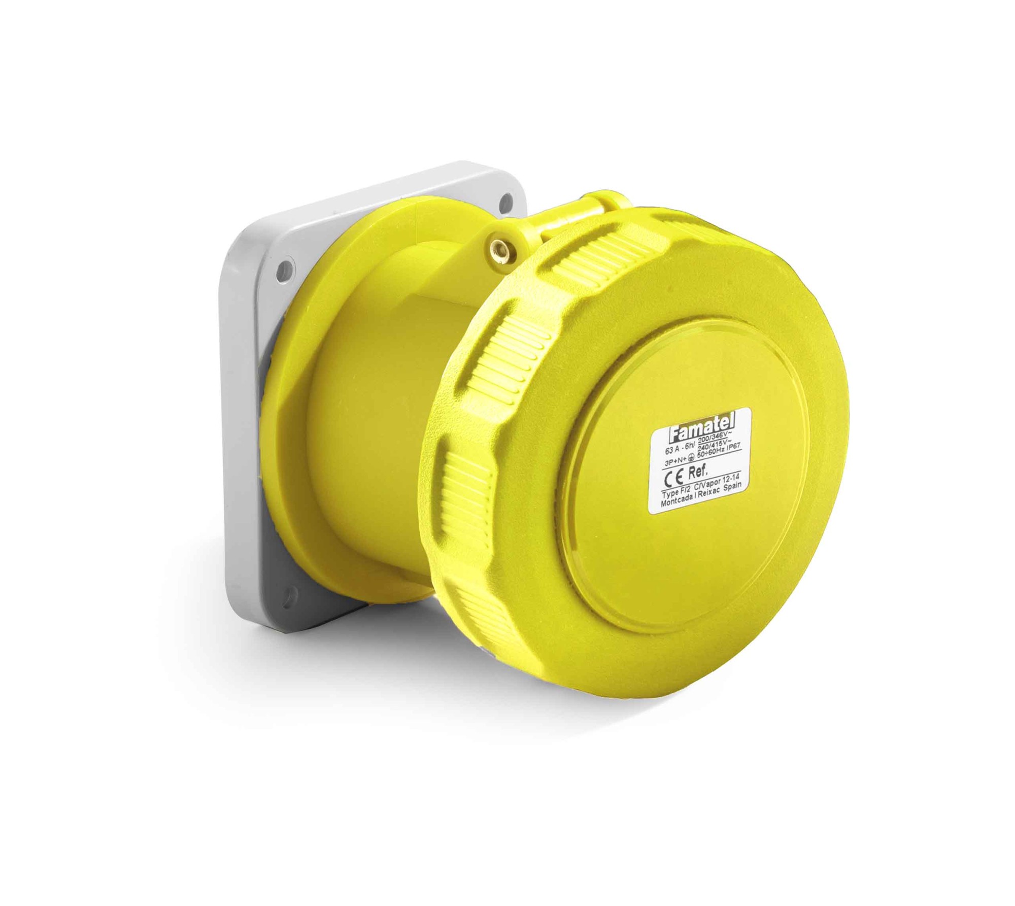 24180 | Base empotrar salida recta 2P+T 63A IP67