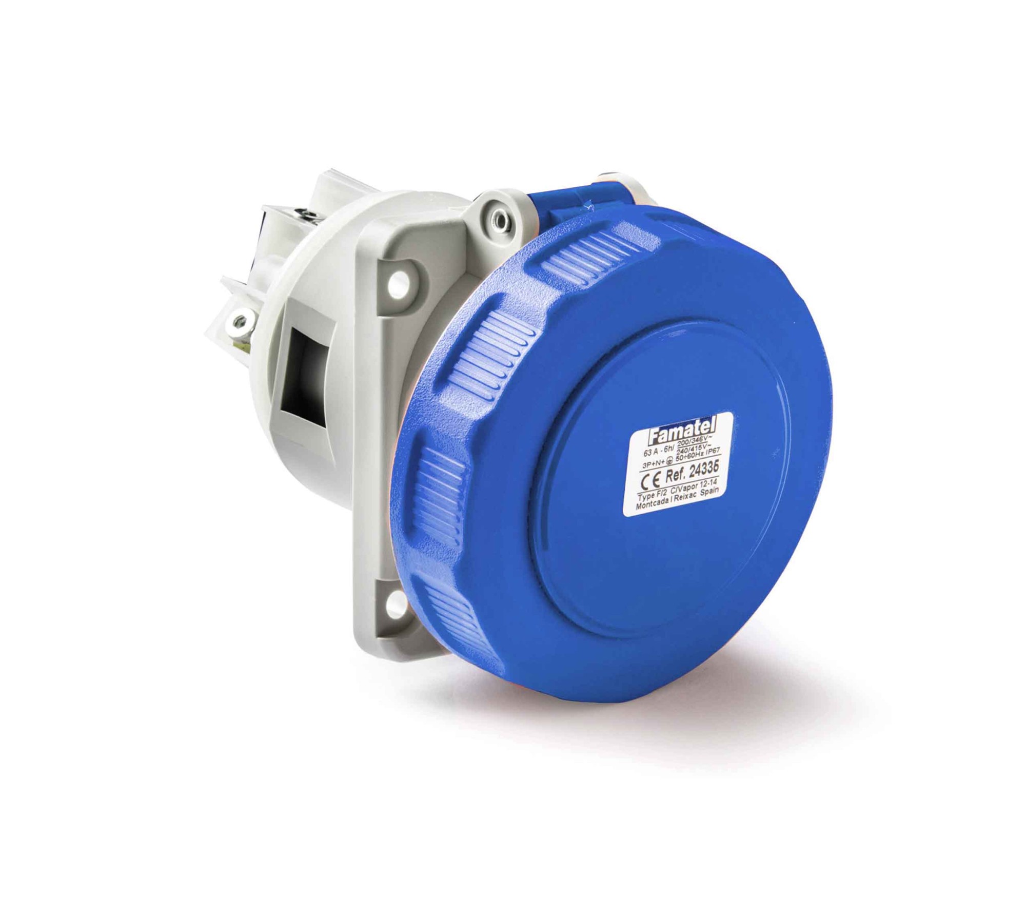 24238 | Base empotrar salida inclinada 10º 3P+N+T 63A IP67