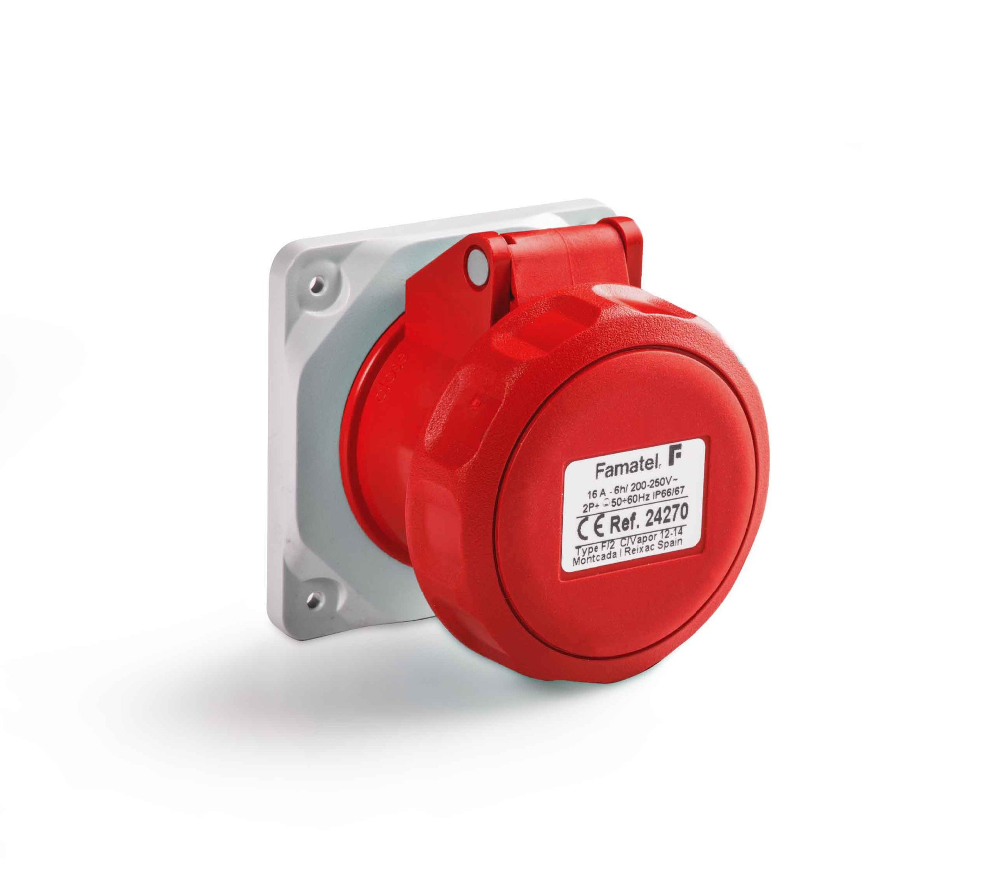 24379 | Base empotrar salida recta 2P+T 32A IP66/67