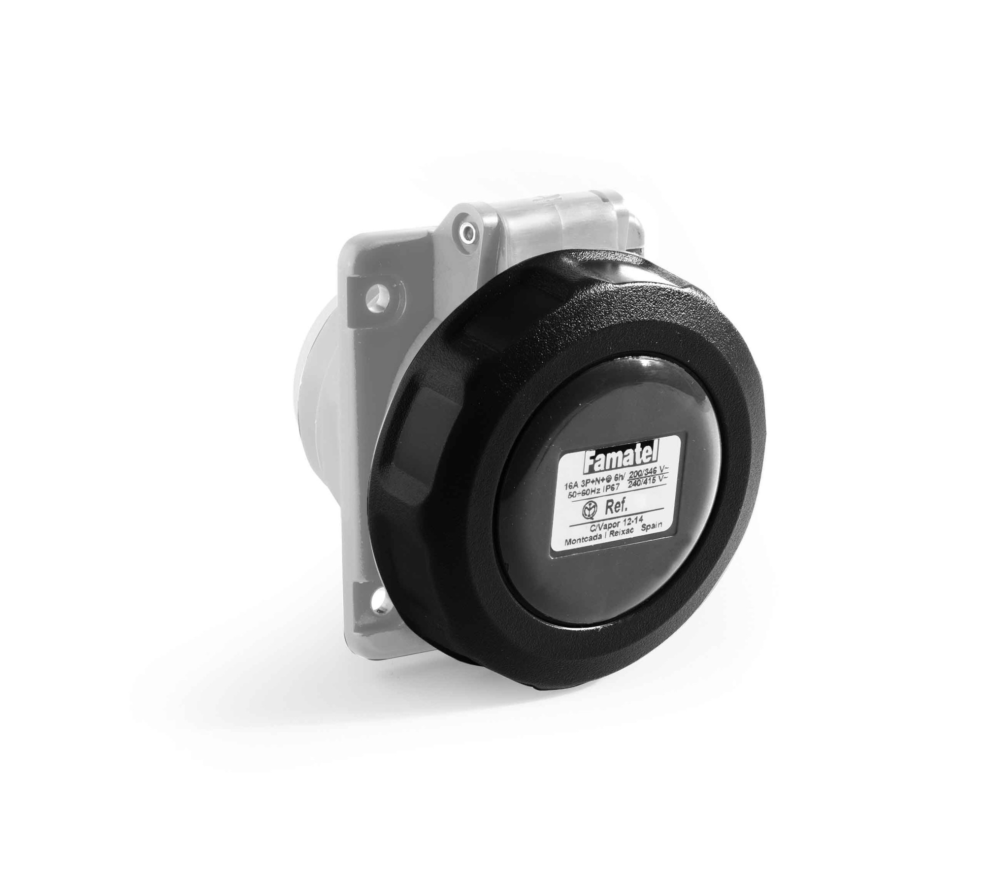 24430 | Base empotrar salida inclinada 10º 3P+T 16A IP66/67