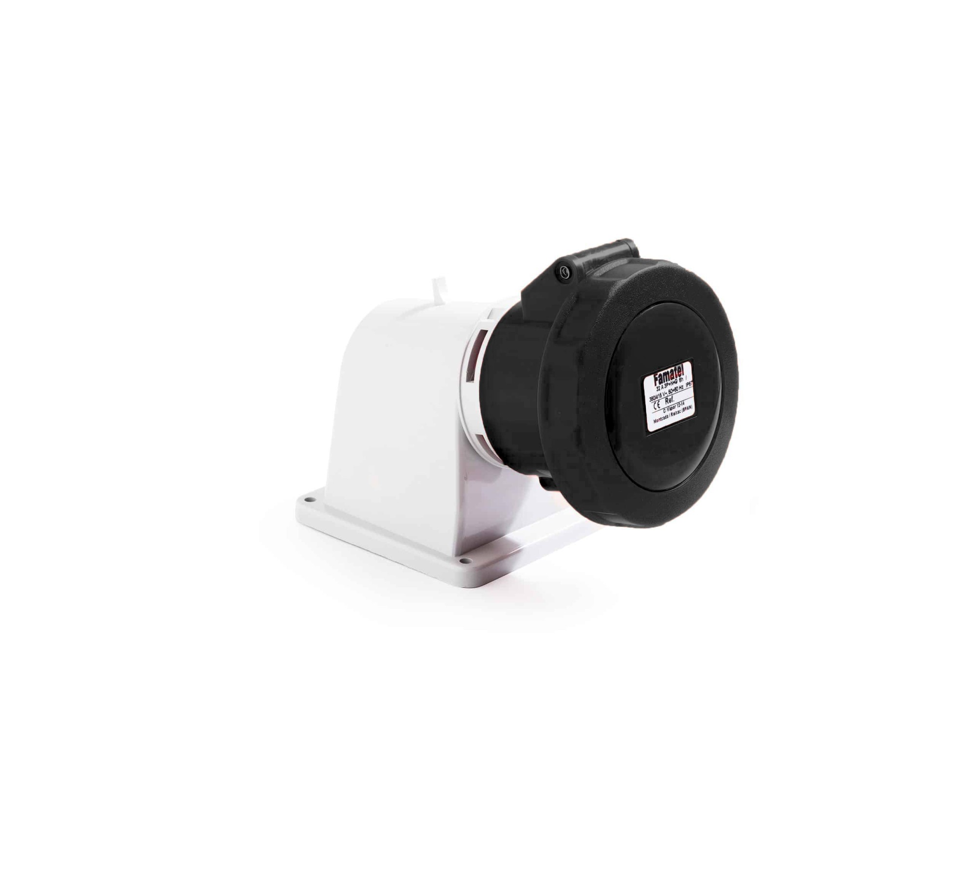 24454 | Base superficie acodada 90º 2P+T 16A IP67