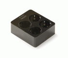 2504-N | Base 4 tomas 16A con toma de tierra cuadrada