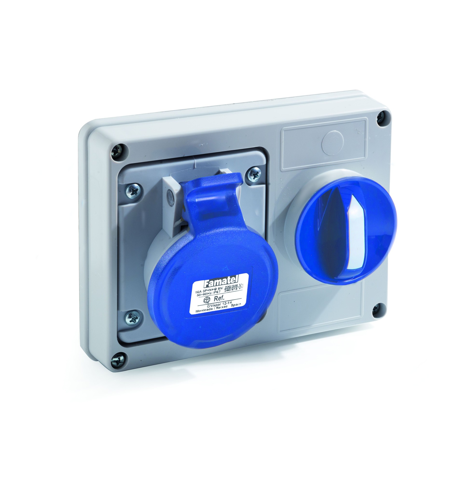 25137 | Base interblocante horizontal de empotrar 2P+T 32A IP54