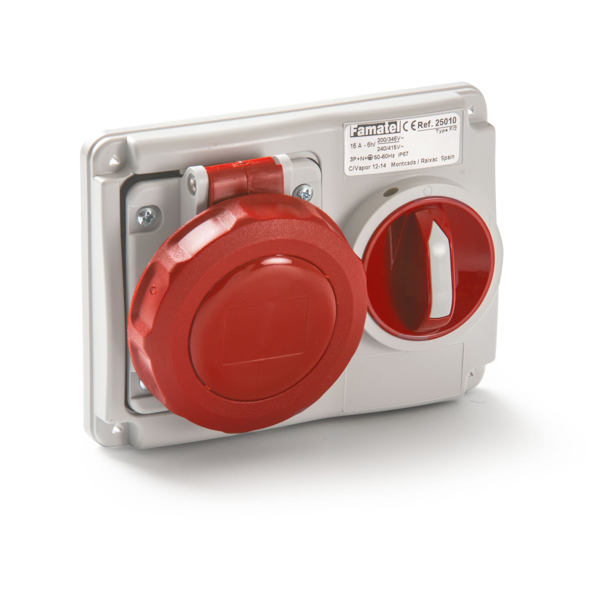 25074 | Base interblocante empotrar horizontal 3h 32A IP67