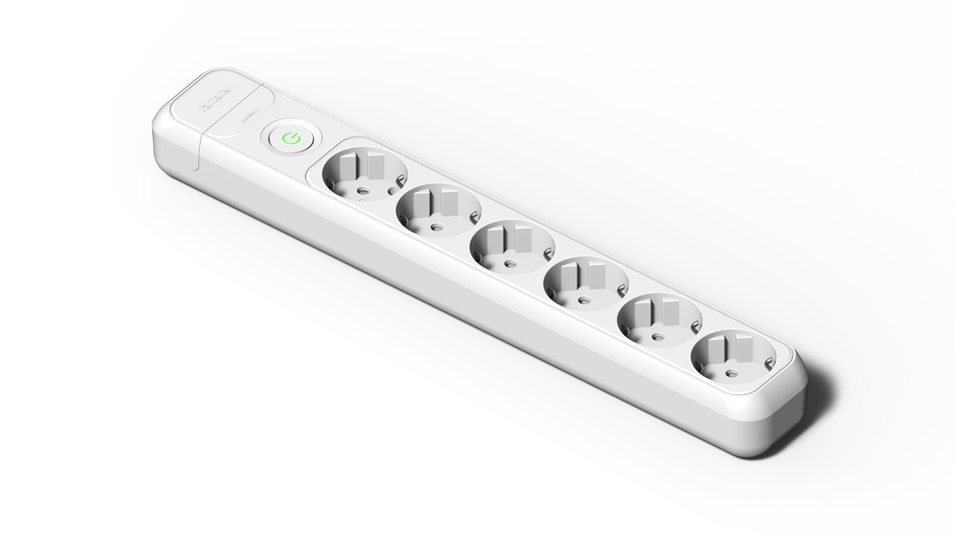 2508 | Base 6 tomas 16A con toma de tierra e interruptor