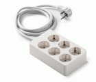 2516 | Base 6 tomas 16A con toma de tierra cuadrada con 1,5m de cable
