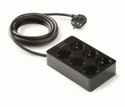 2516-N | Base 6 tomas 16A con toma de tierra cuadrada con 1,5m de cable