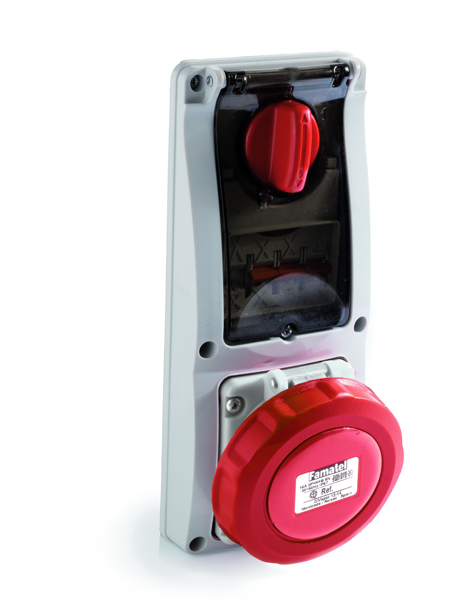 25333 | Base interblocante de empotrar con magnetotérmico 2P+T 63A IP67