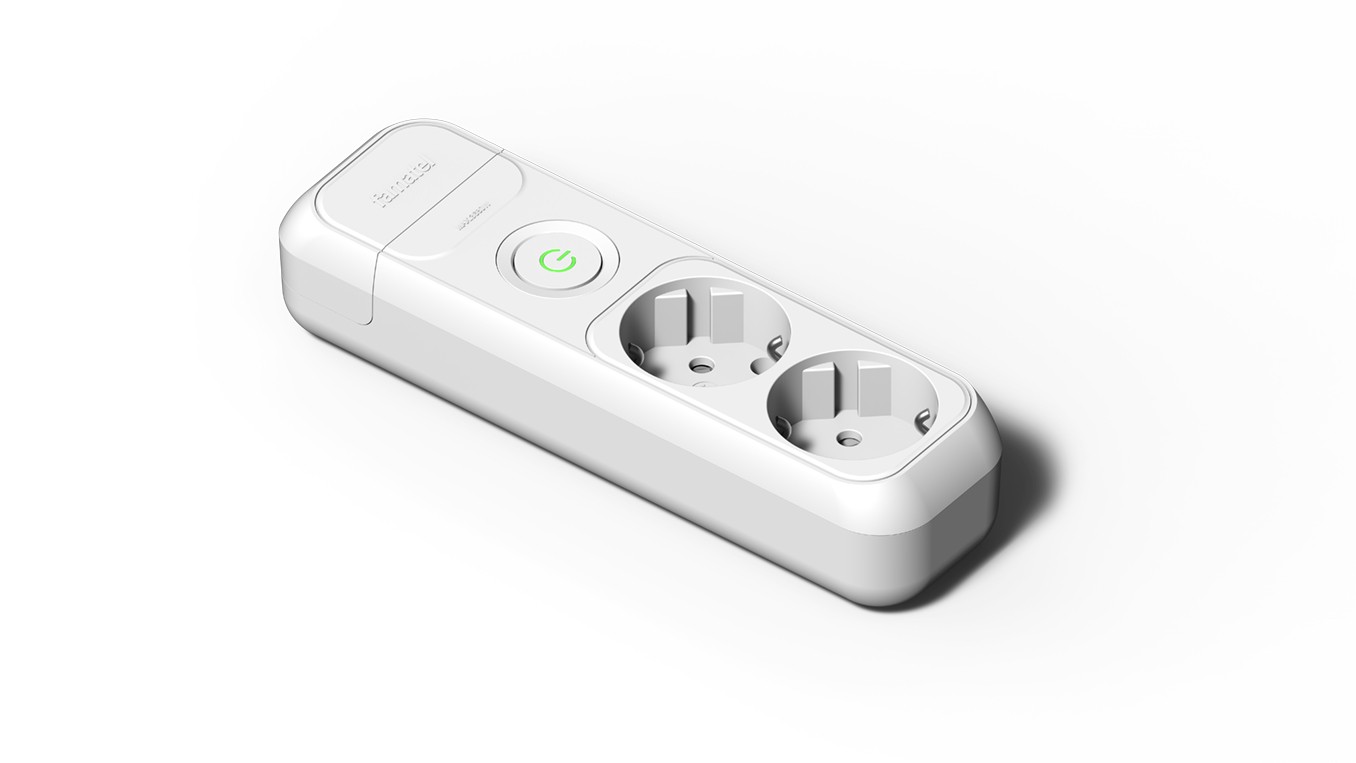 2532 | Base 2 tomas 16A con toma de tierra e interruptor